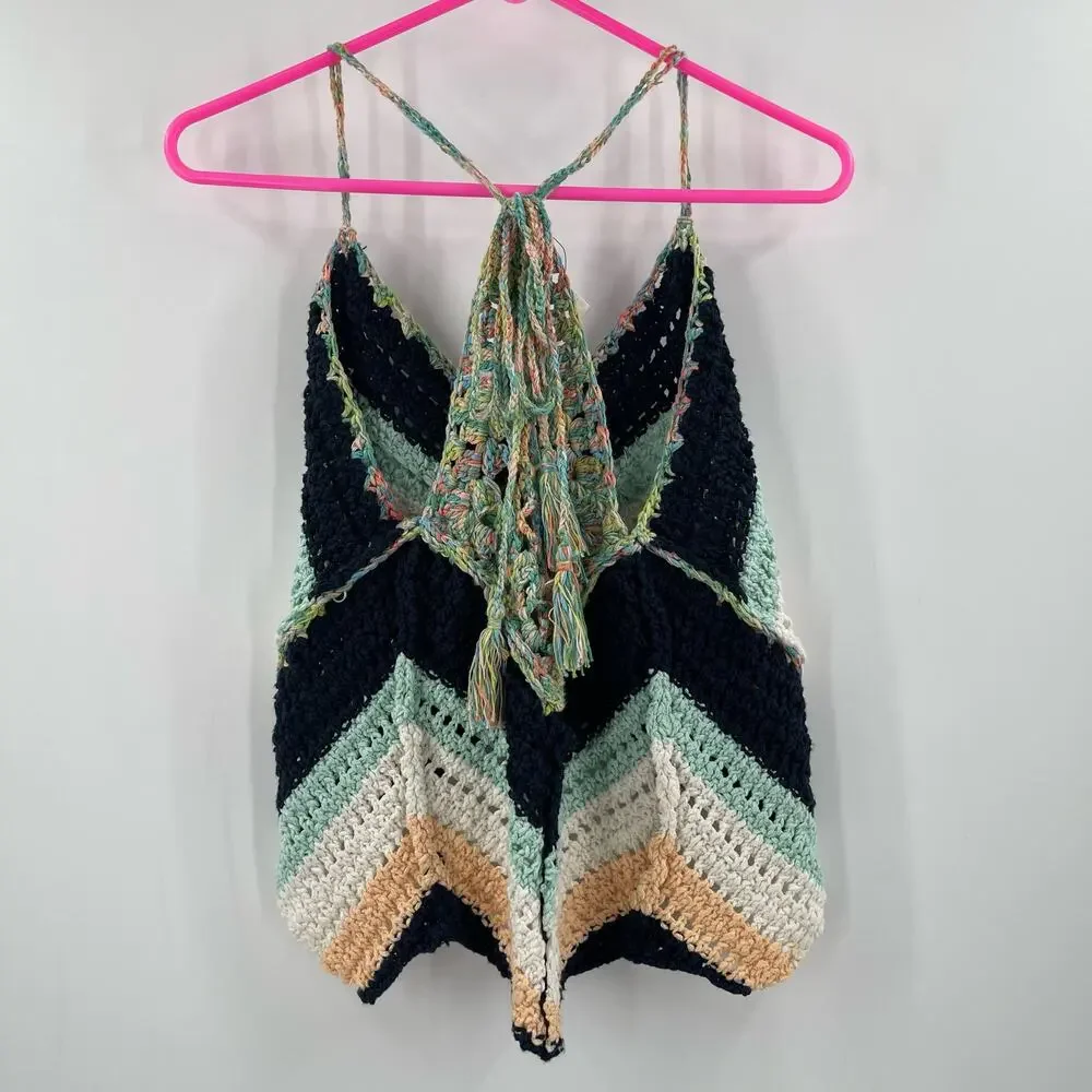 FREE PEOPLE Crochet Tank Size Small Swim Up Summer Breeze NWT Beach Travel